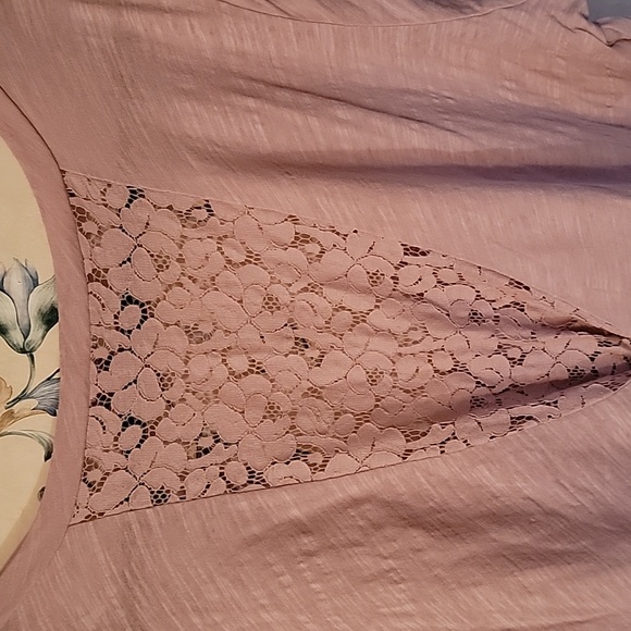 Eyeshadow EUC Plus Size Blush Colored T-shirt w/ lace back w/ Jewel Detail 2X - Picture 5 of 7